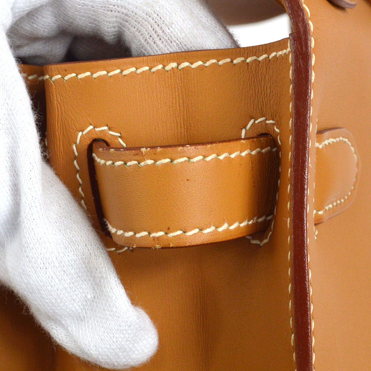 HERMES  KELLY 28 SELLIER Natural Veau Chamonix