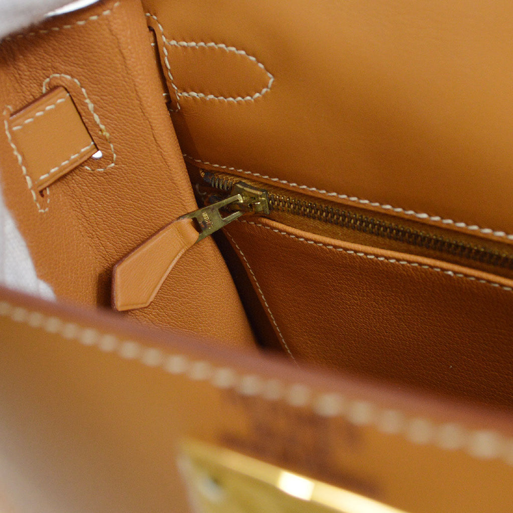 HERMES  KELLY 28 SELLIER Natural Veau Chamonix
