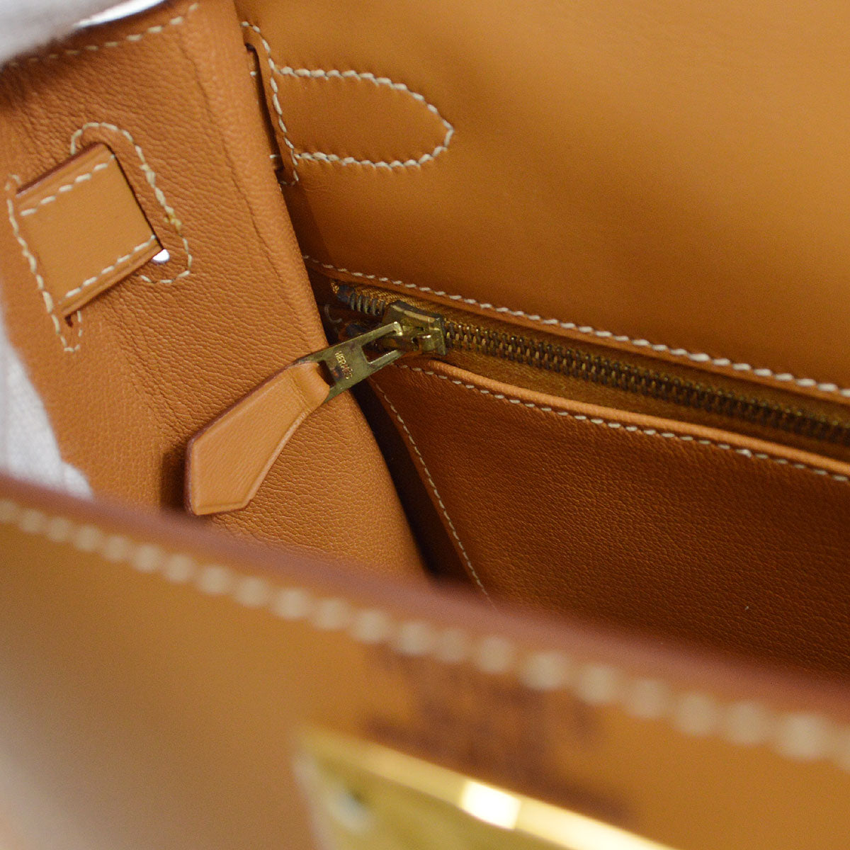 HERMES  KELLY 28 SELLIER Natural Veau Chamonix