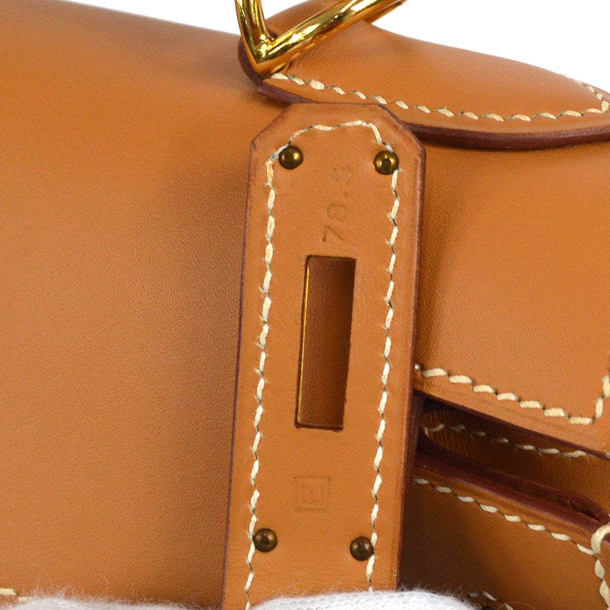 HERMES  KELLY 28 SELLIER Natural Veau Chamonix
