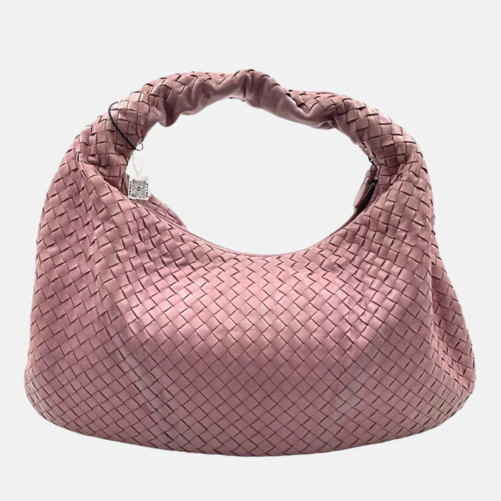 Bottega Veneta Veneta Hobo Medium Cherry Blossom Pink Intrecciato Leather Bag 40cm
