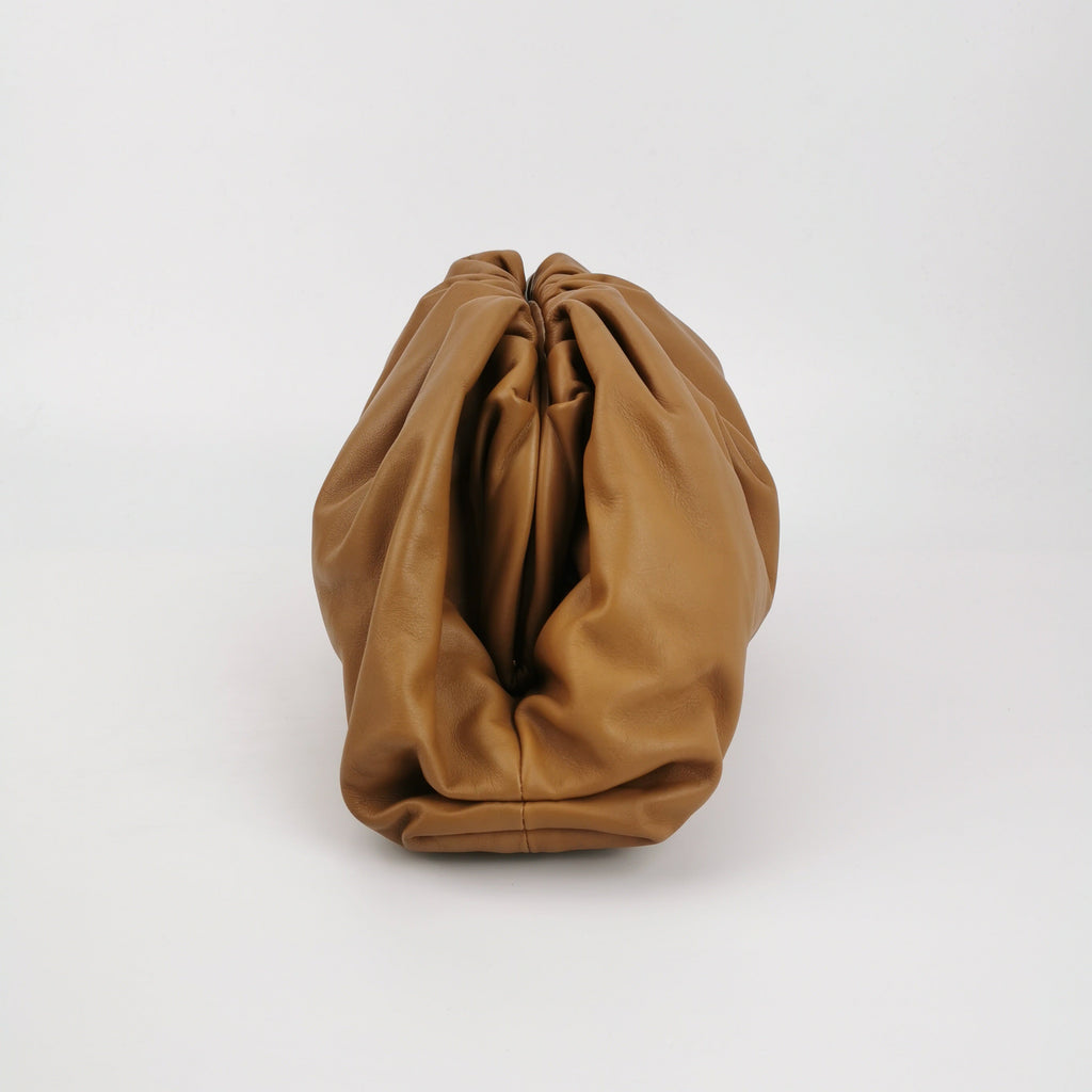 Bottega Veneta Pouch Calfskin Leather Caramel Brown Large
