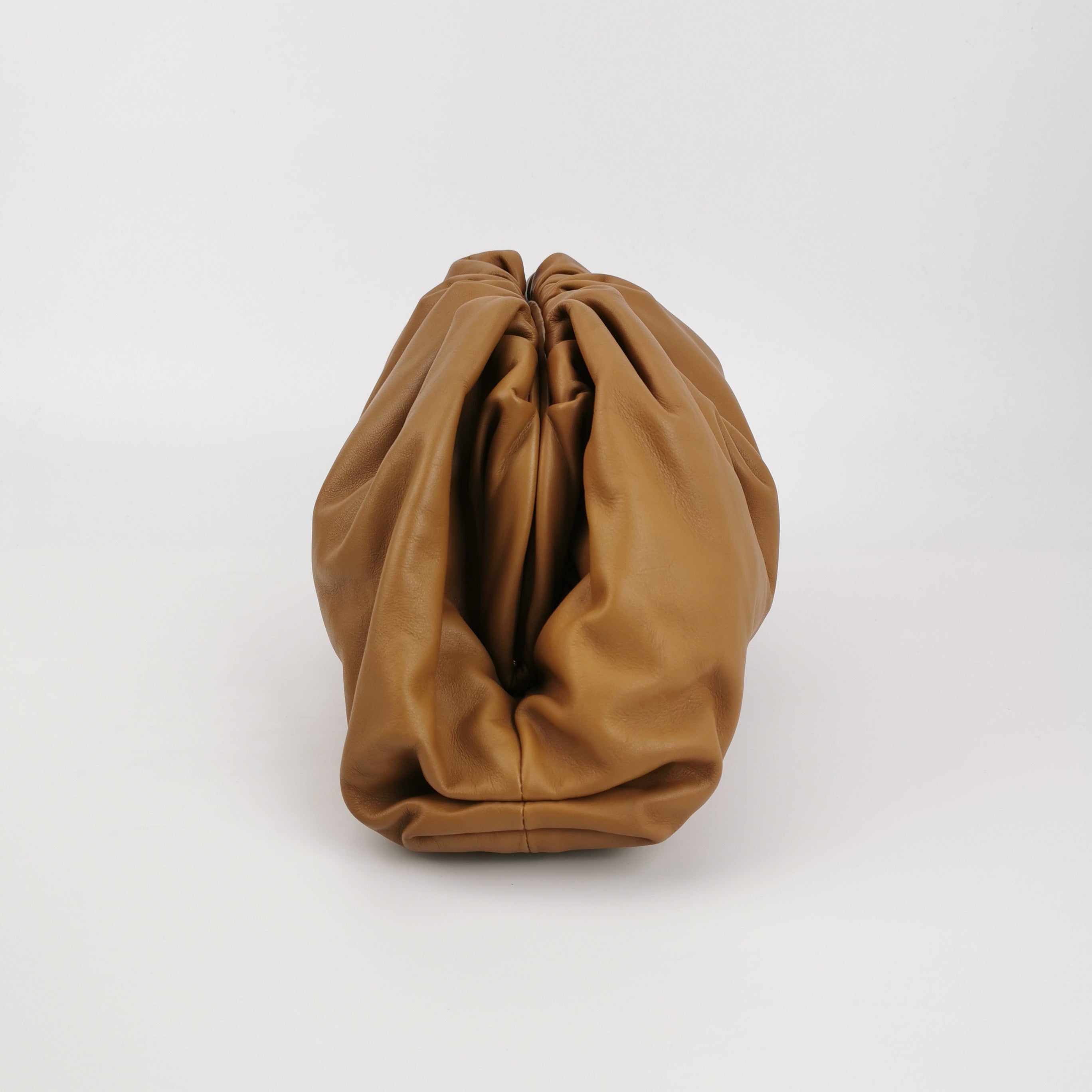 Bottega Veneta Pouch Calfskin Leather Caramel Brown Large