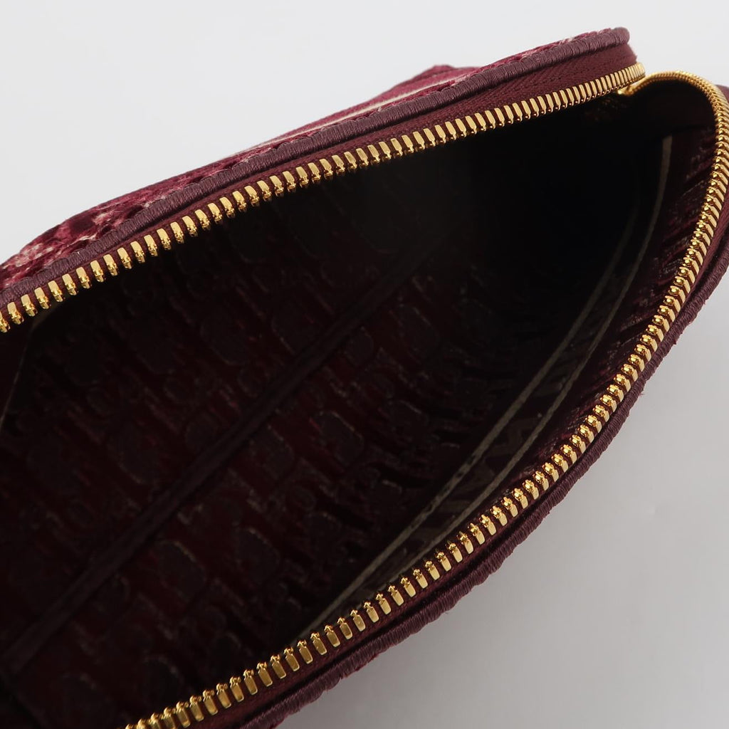 Christian Dior Velvet Oblique Cosmetic Pouch Burgundy