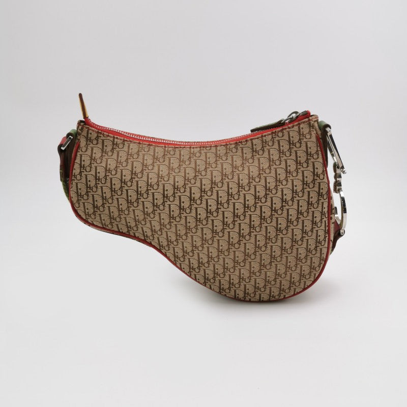 Dior Rasta Trotter Saddle Crossbody Bag Multicolor Canvas Strap