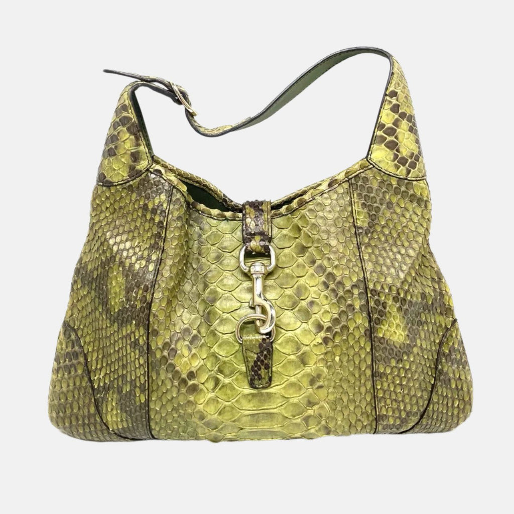 Gucci Jackie Green Python Leather Rare