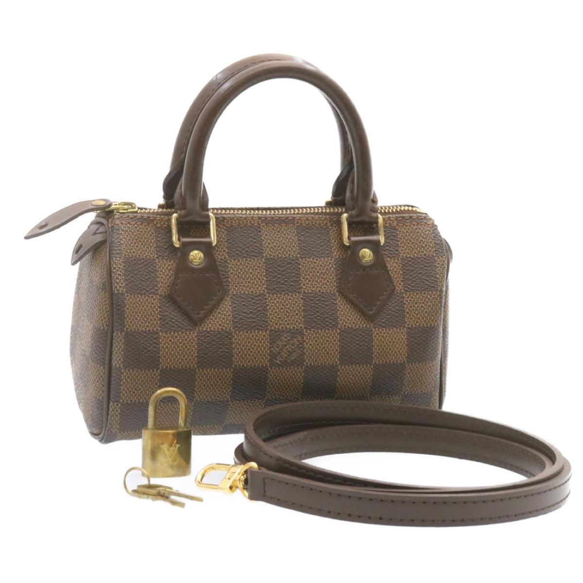 LOUIS VUITTON Damier Ebene Mini Speedy Hand Bag SP Order LV 23260SM