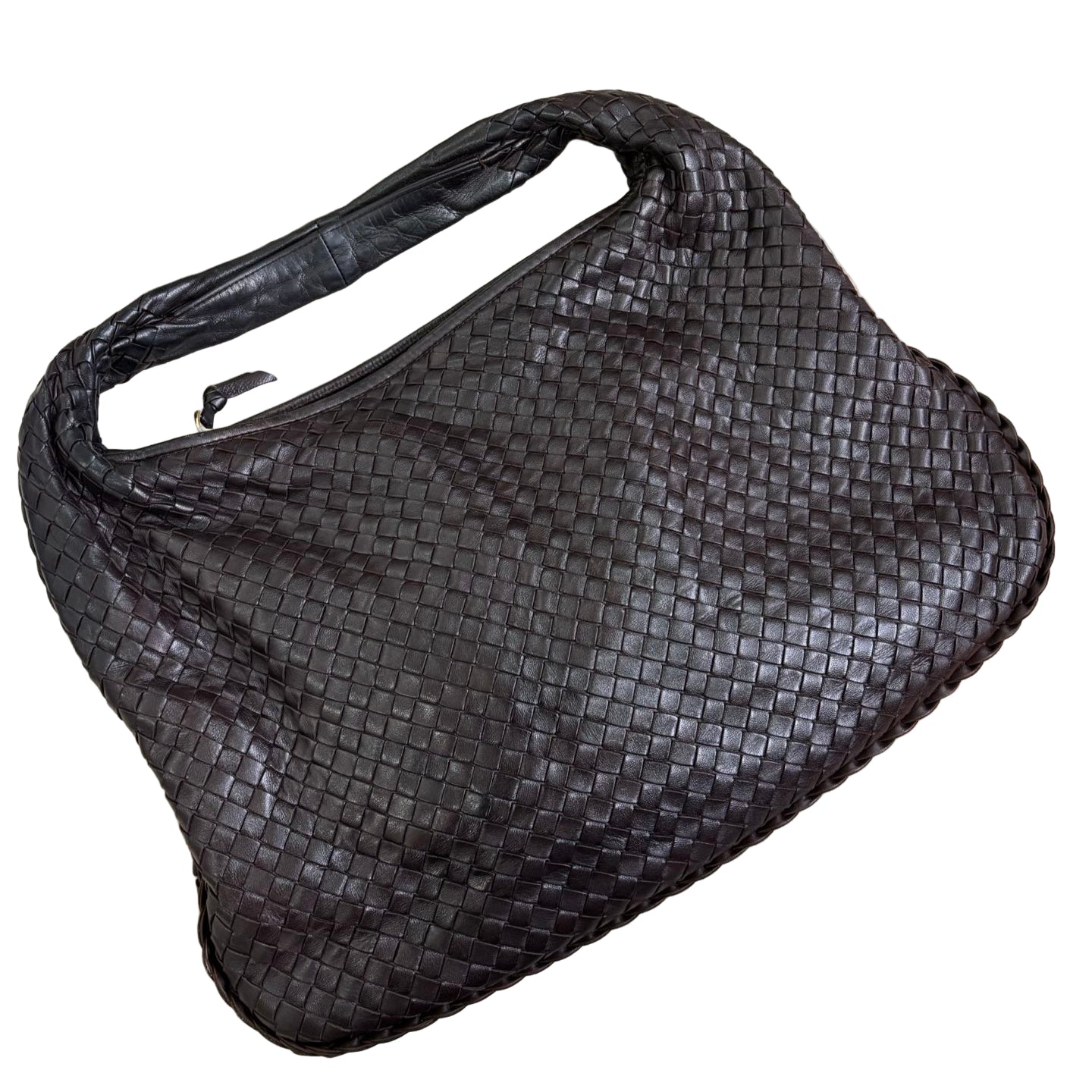 Bottega Veneta Veneta Hobo Dark Chocolate Brown Intreciatto Leather Bag Large 47cm