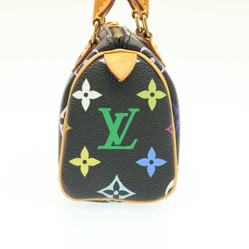 LOUIS VUITTON Monogram Multicolor Mini Speedy Hand Bag Black M92644 knn048