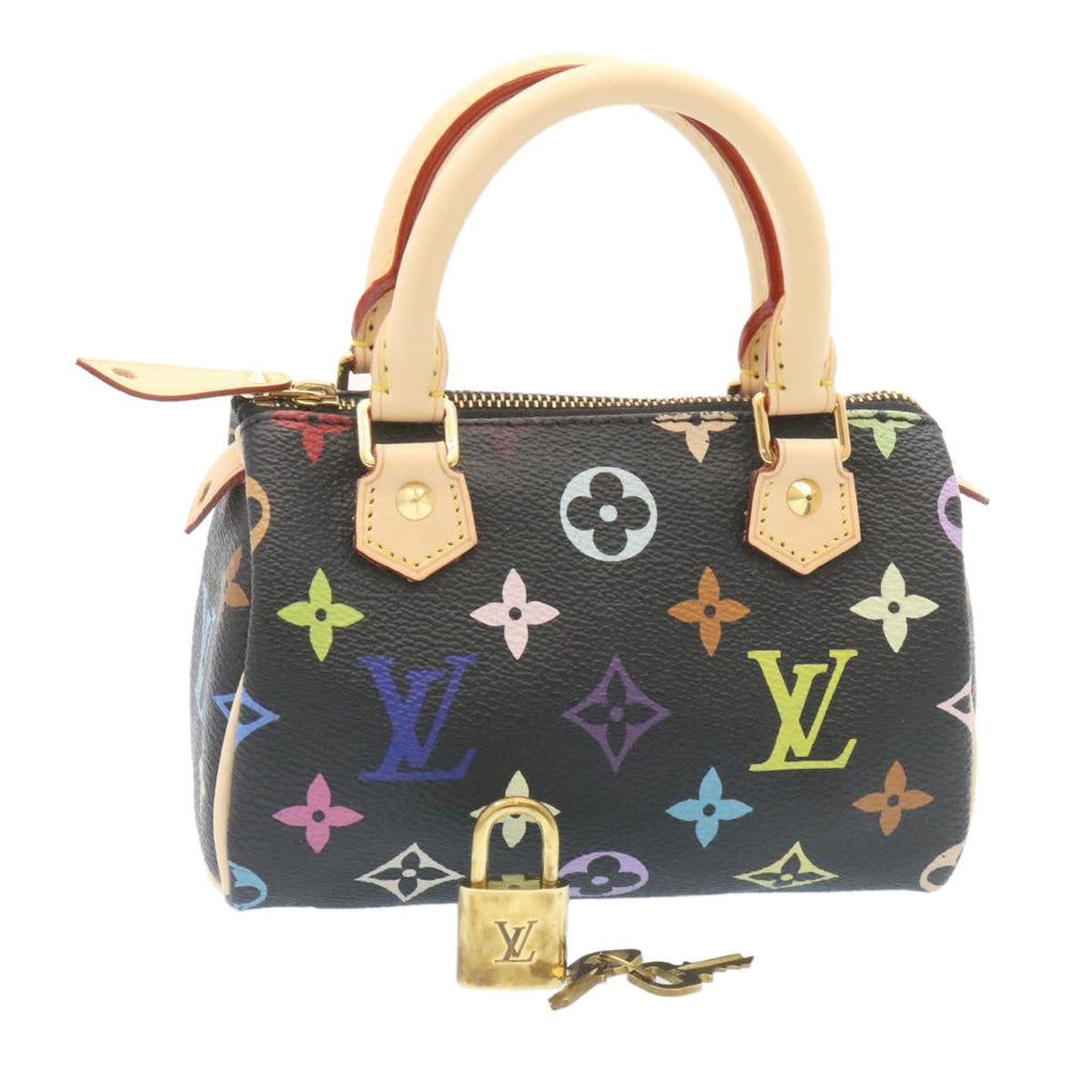 LOUIS VUITTON Monogram Multicolor Mini Speedy Hand Bag Black M92644 26986SM