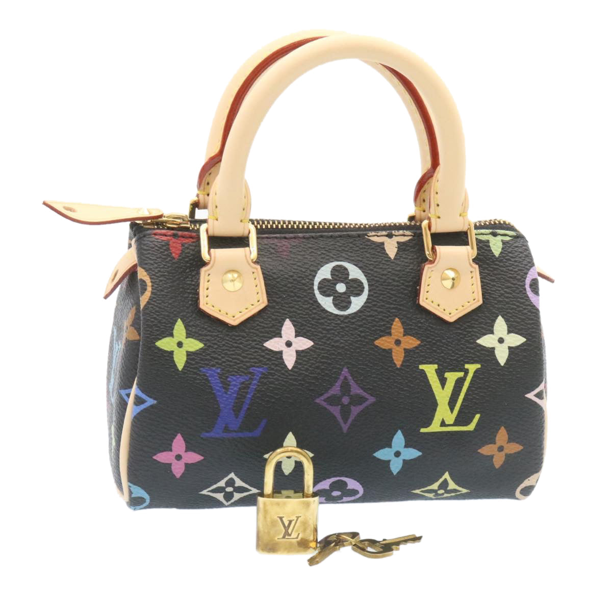 LOUIS VUITTON Monogram Multicolor Mini Speedy Hand Bag Black M92644 26986SM