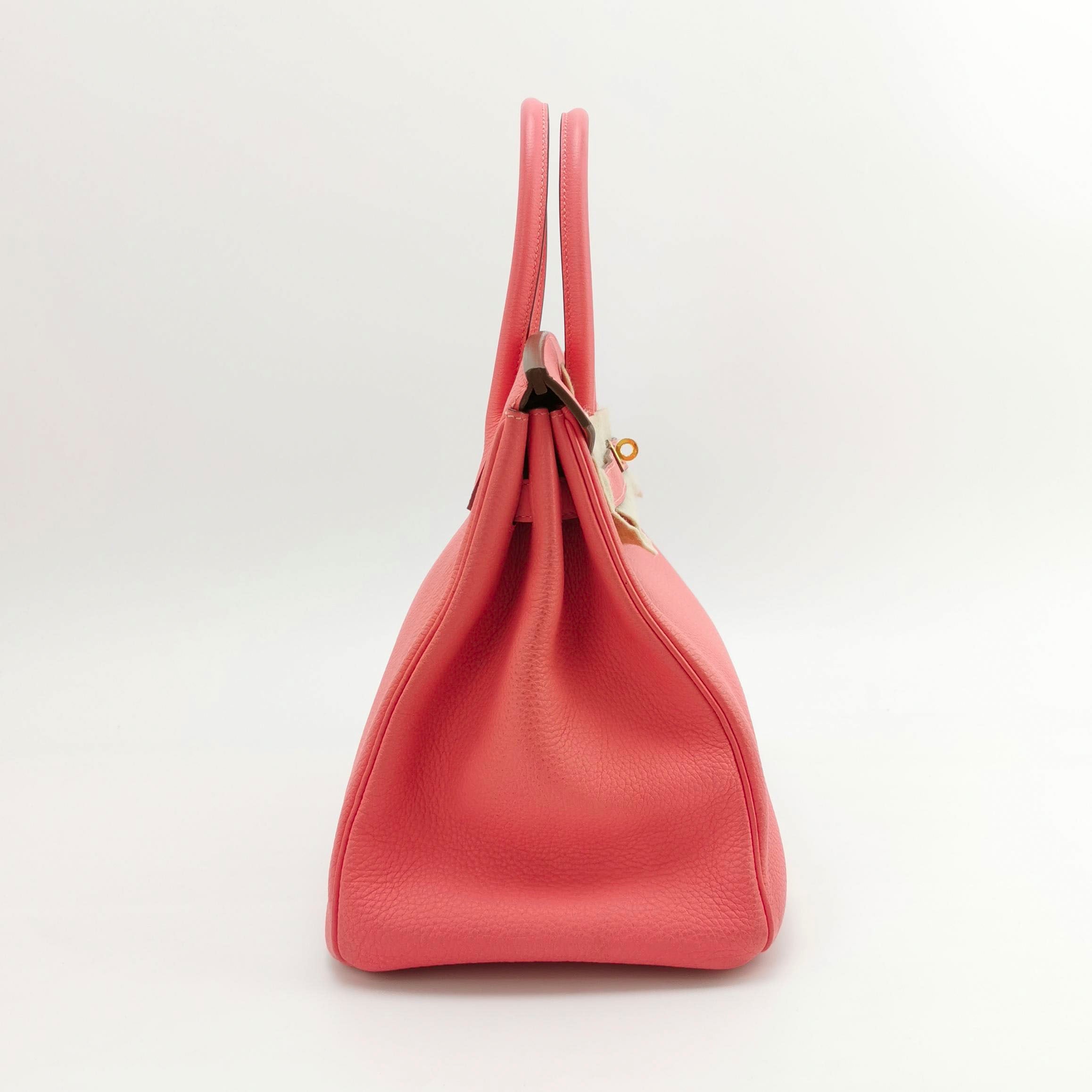 Hermes Birkin 35 Togo U5 Rose Lipstick Pink Gold Hardware 2013