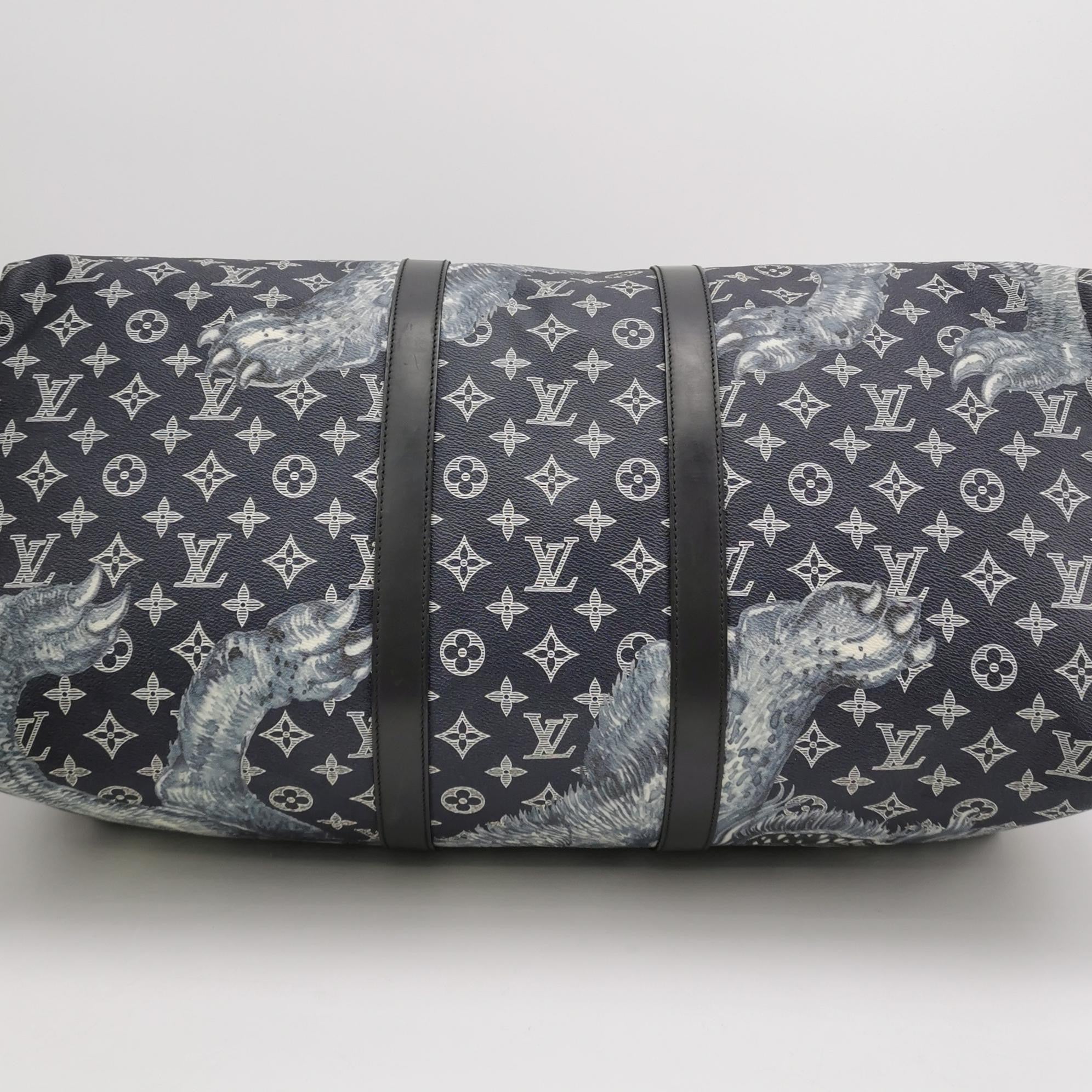 Louis Vuitton x Chapman Brothers Keepall 55 Bandouliere Lion Navy