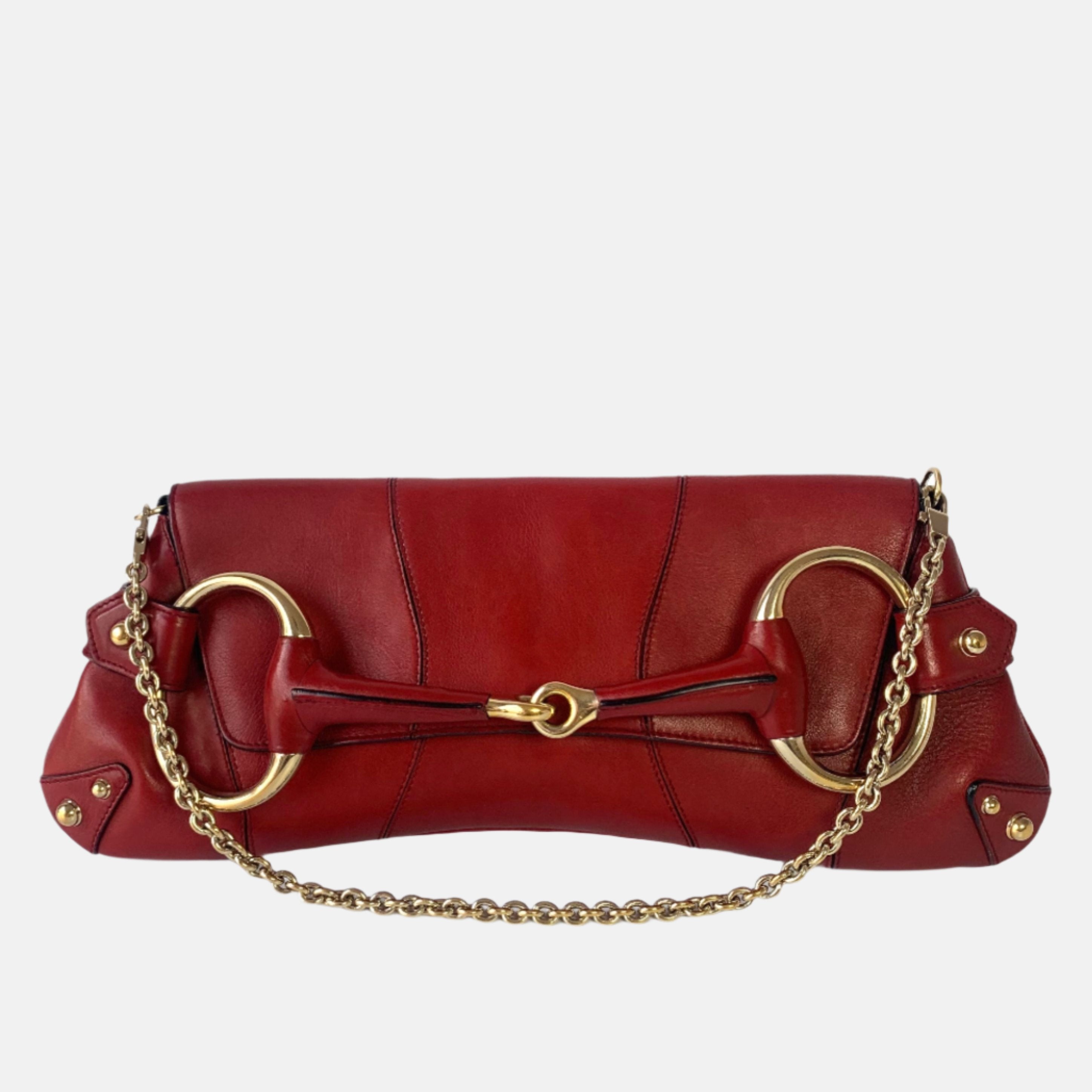 Gucci Horsebit 1955 Large Red Leather Shoulder Bag