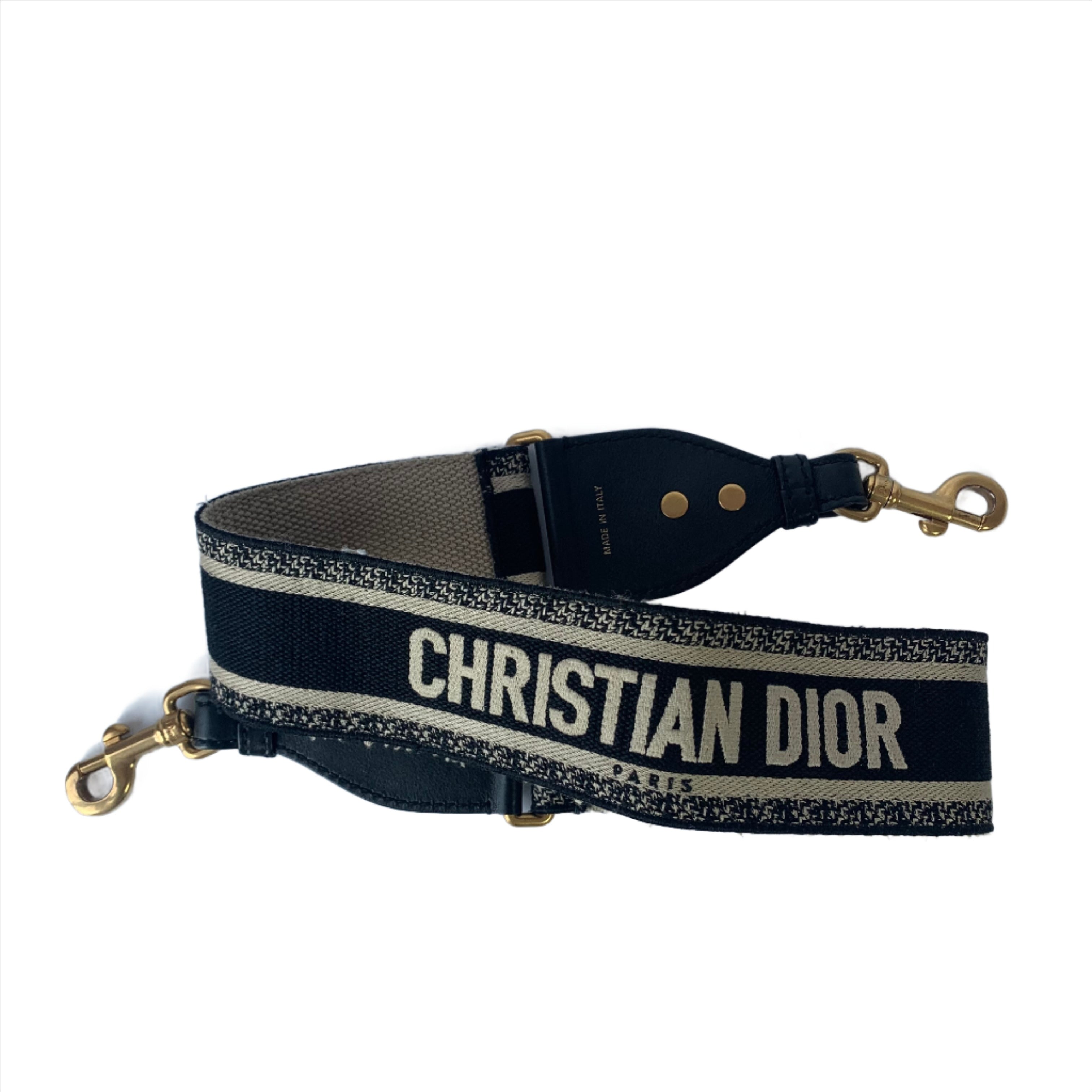 Dior Saddle Strap black canvas with Dior Logo