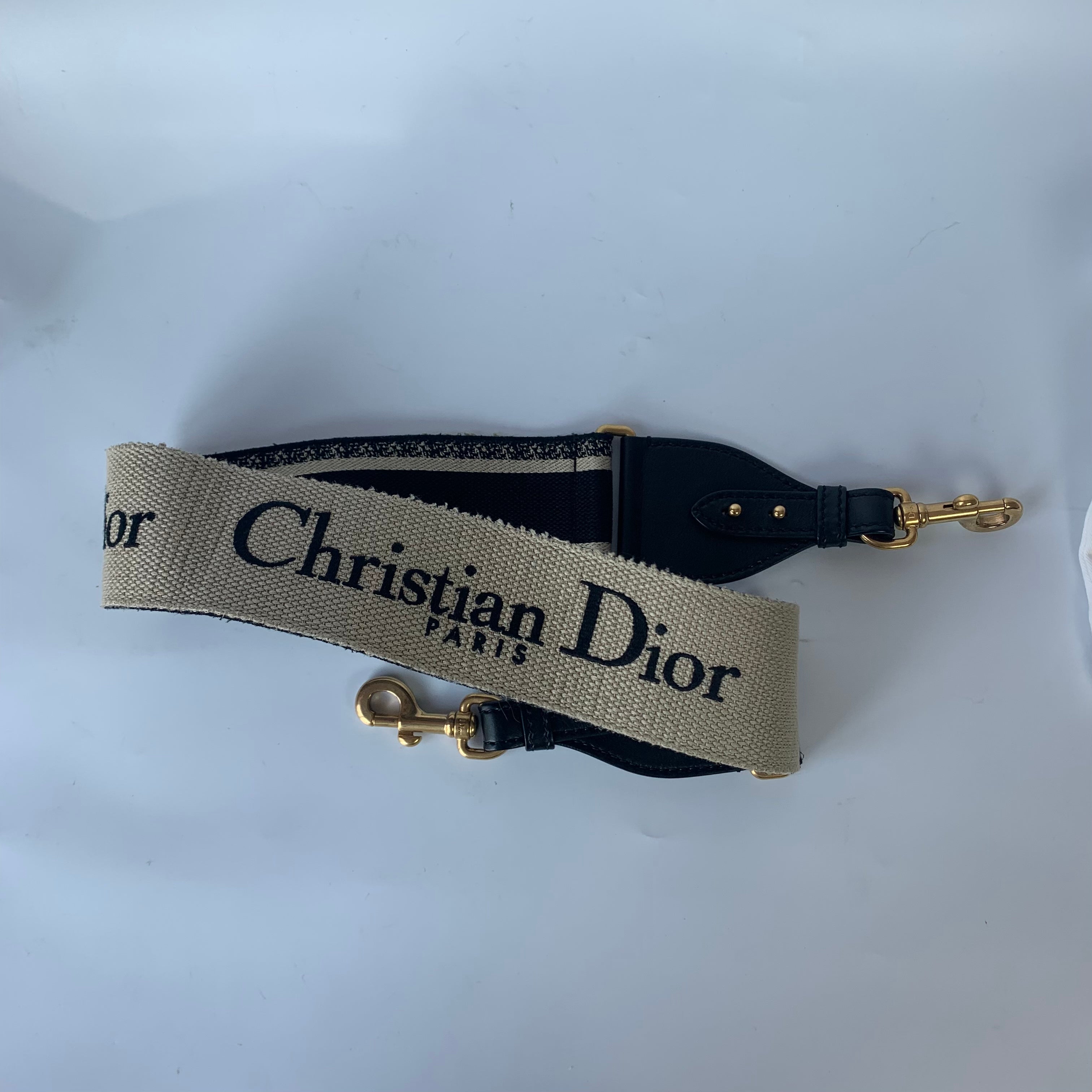 Dior Saddle Strap black canvas with Dior Logo