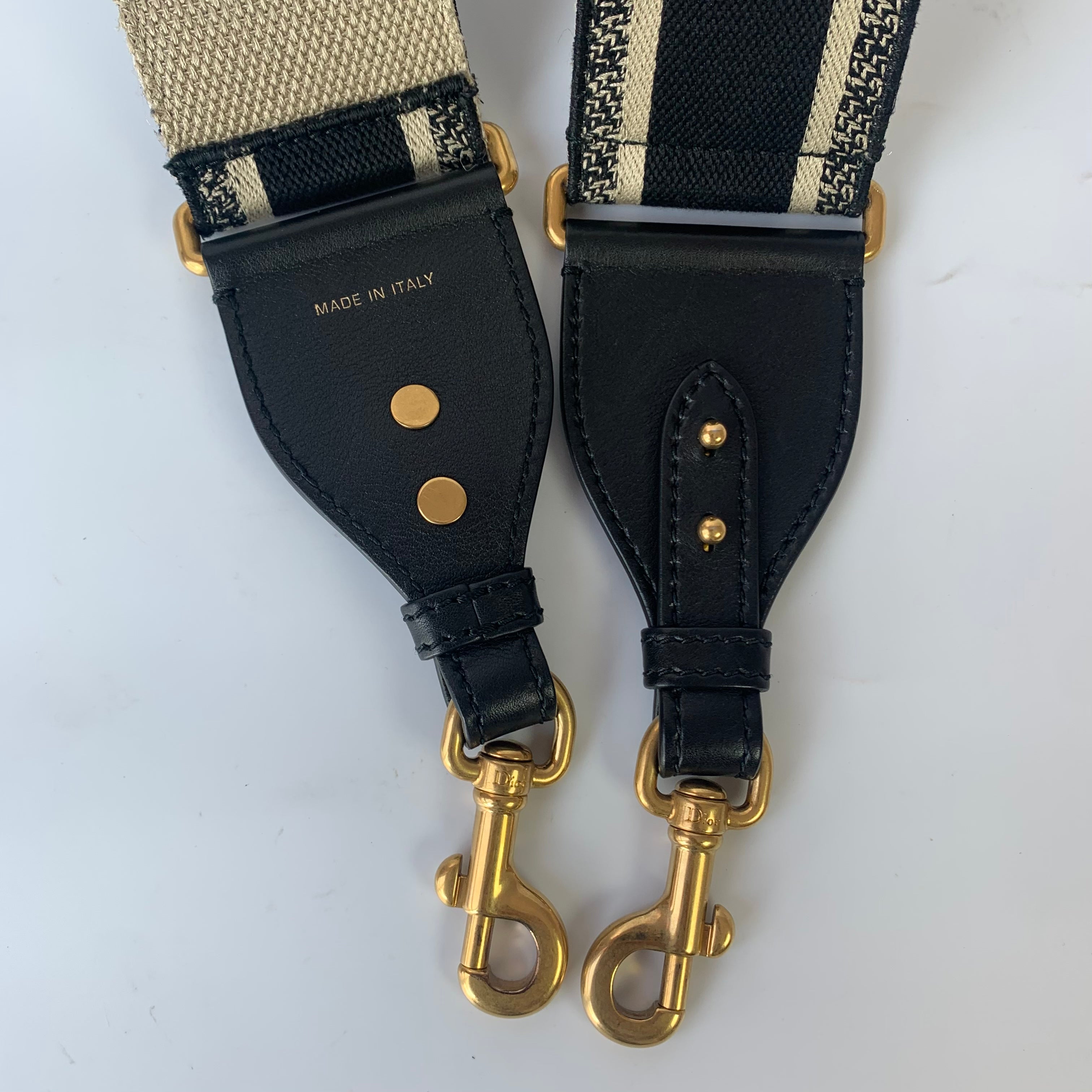 Dior Saddle Strap black canvas with Dior Logo