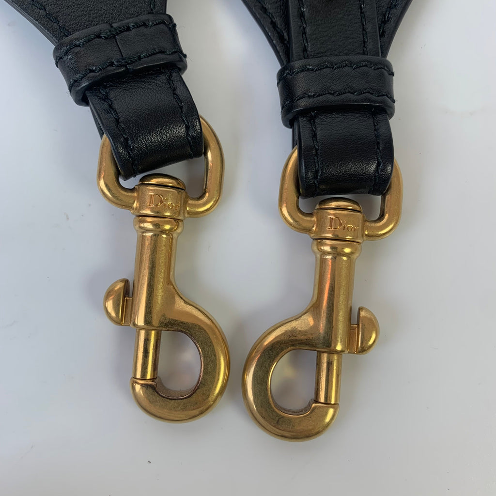 Dior Saddle Strap black canvas with Dior Logo