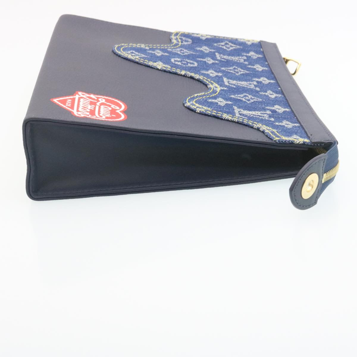 LOUIS VUITTON Monogram Denim Drip Pochette Voyage MM NIGO M45961 LV 28776A