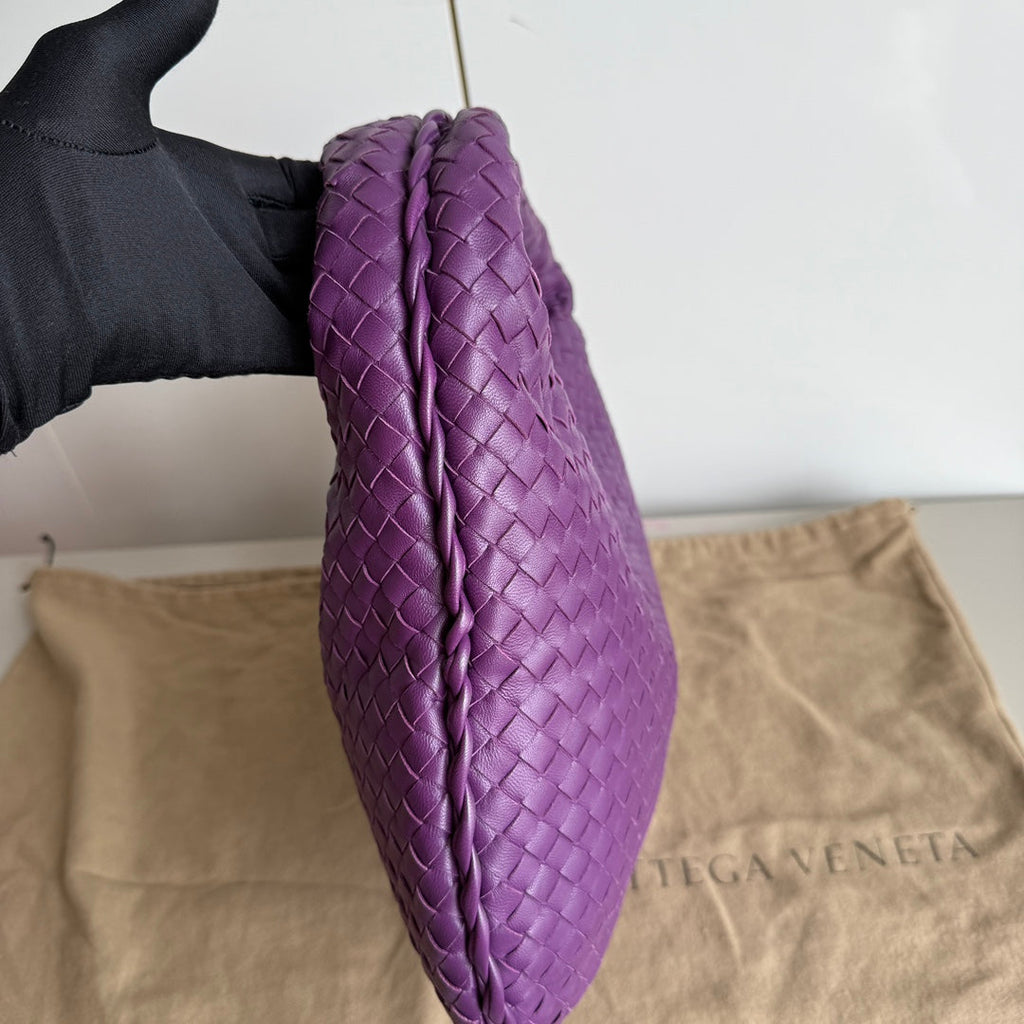 Bottega Veneta Veneta Hobo Medium Purple Intrecciato Leather Bag 41cm