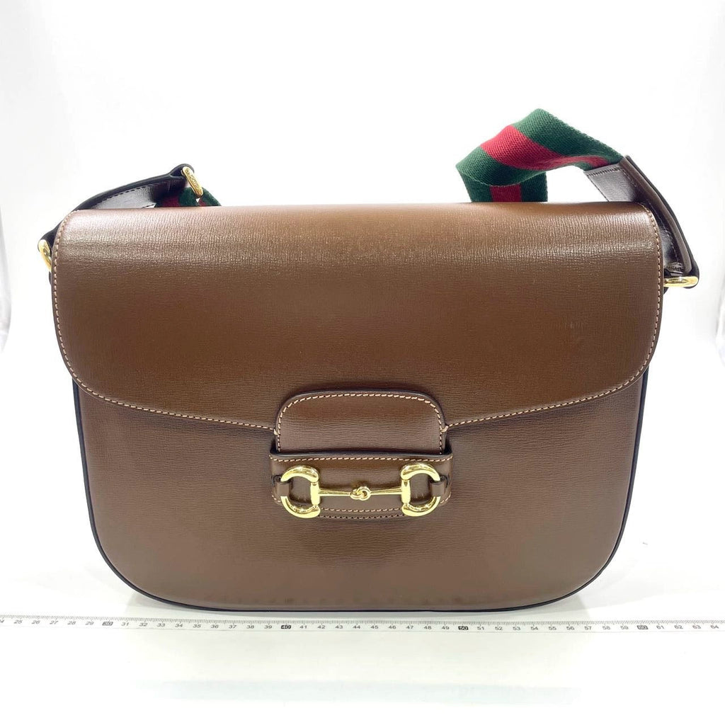 Gucci 1955 Horsebit Shoulder Bag Caramel Brown Leather Medium