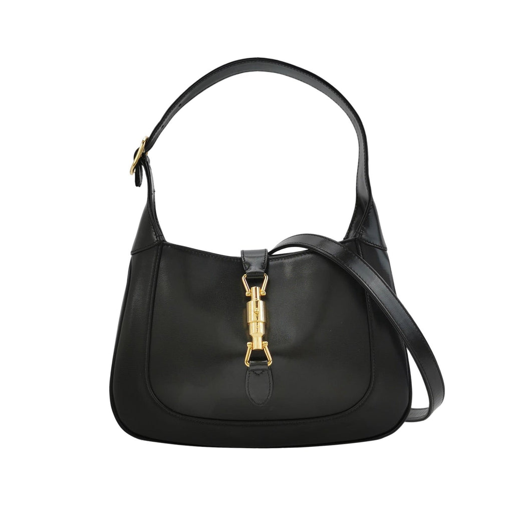 Gucci Jackie 1961 Black Leather Bag Small With Long Strap