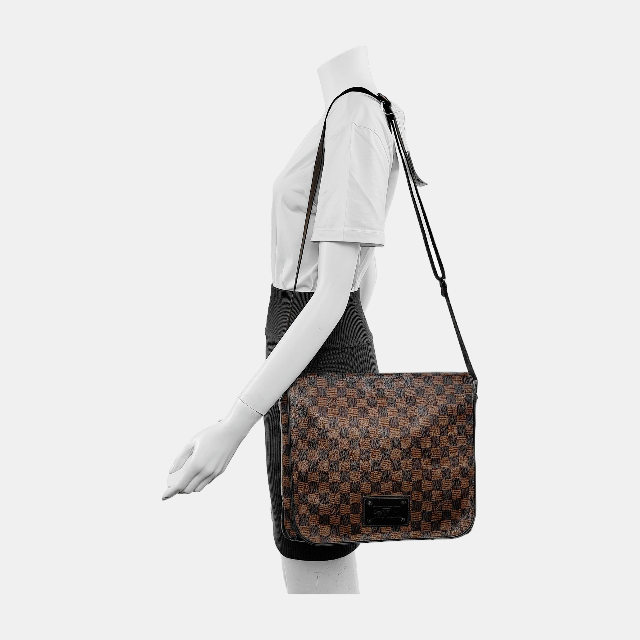 Louis Vuitton Brooklyn Messenger Bag Brown Damier Ebene Monogram