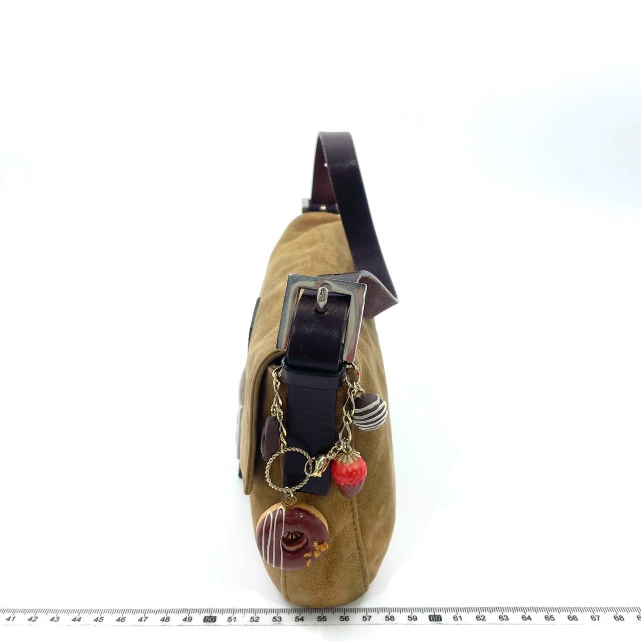 Fendi Baguette Coffee Brown Suede Leather Shoulder Bag