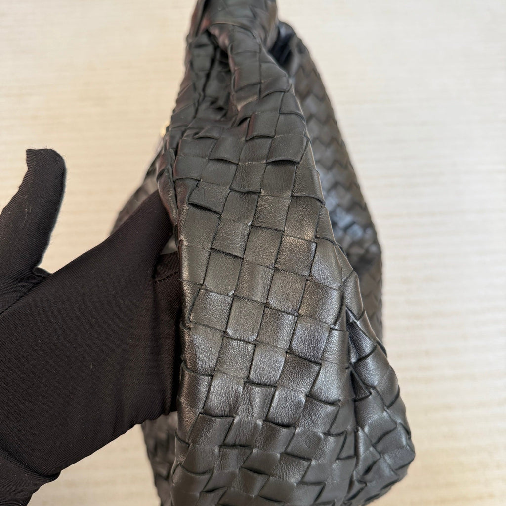 Bottega Veneta Jodie Medium Intrecciato Black Leather Silver Hardware