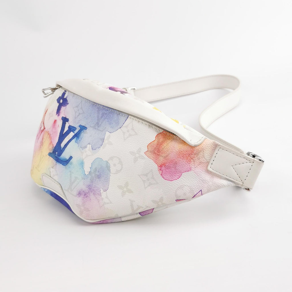 Louis Vuitton Bumbag White Watercolor Canvas and Leather