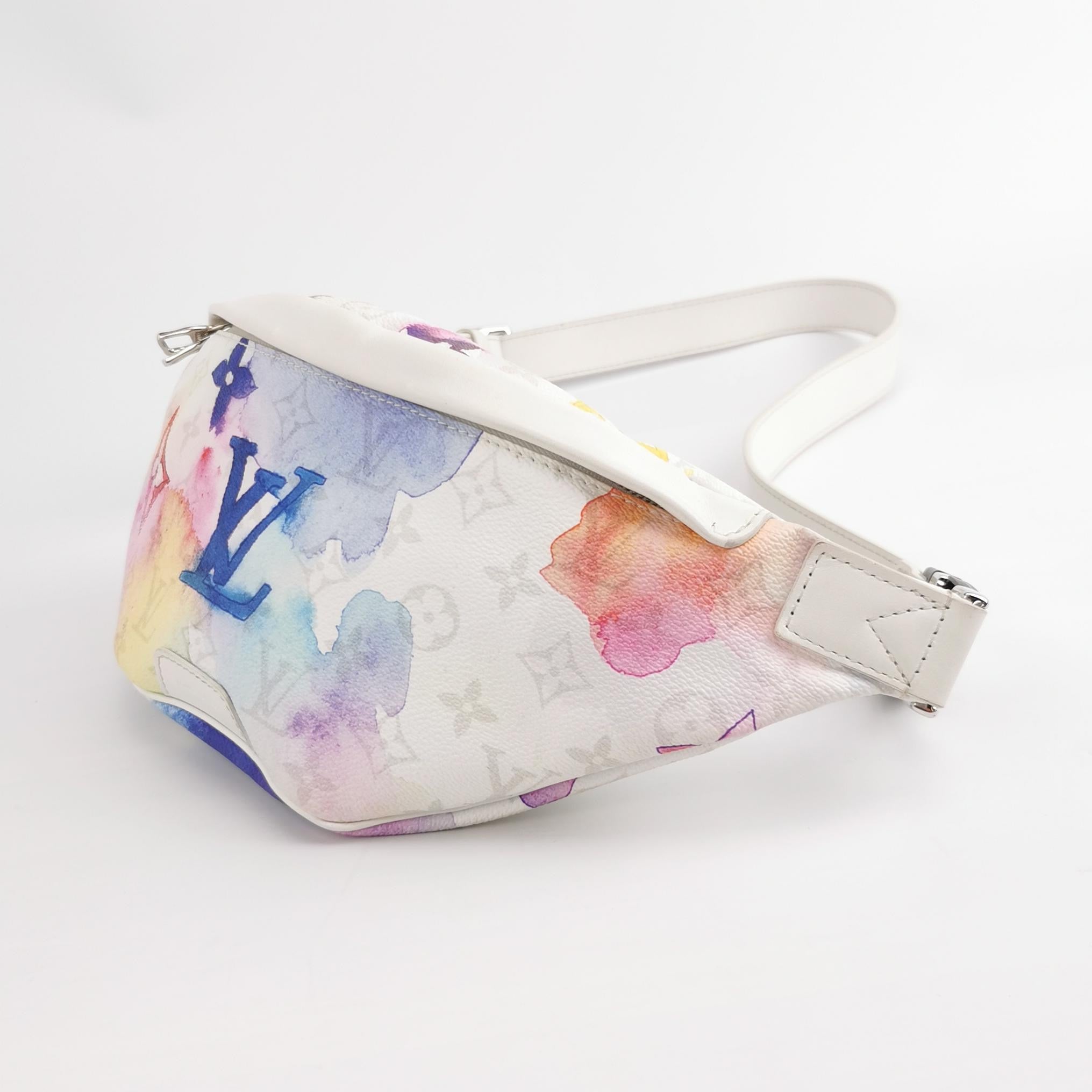 Louis Vuitton Bumbag White Watercolor Canvas and Leather