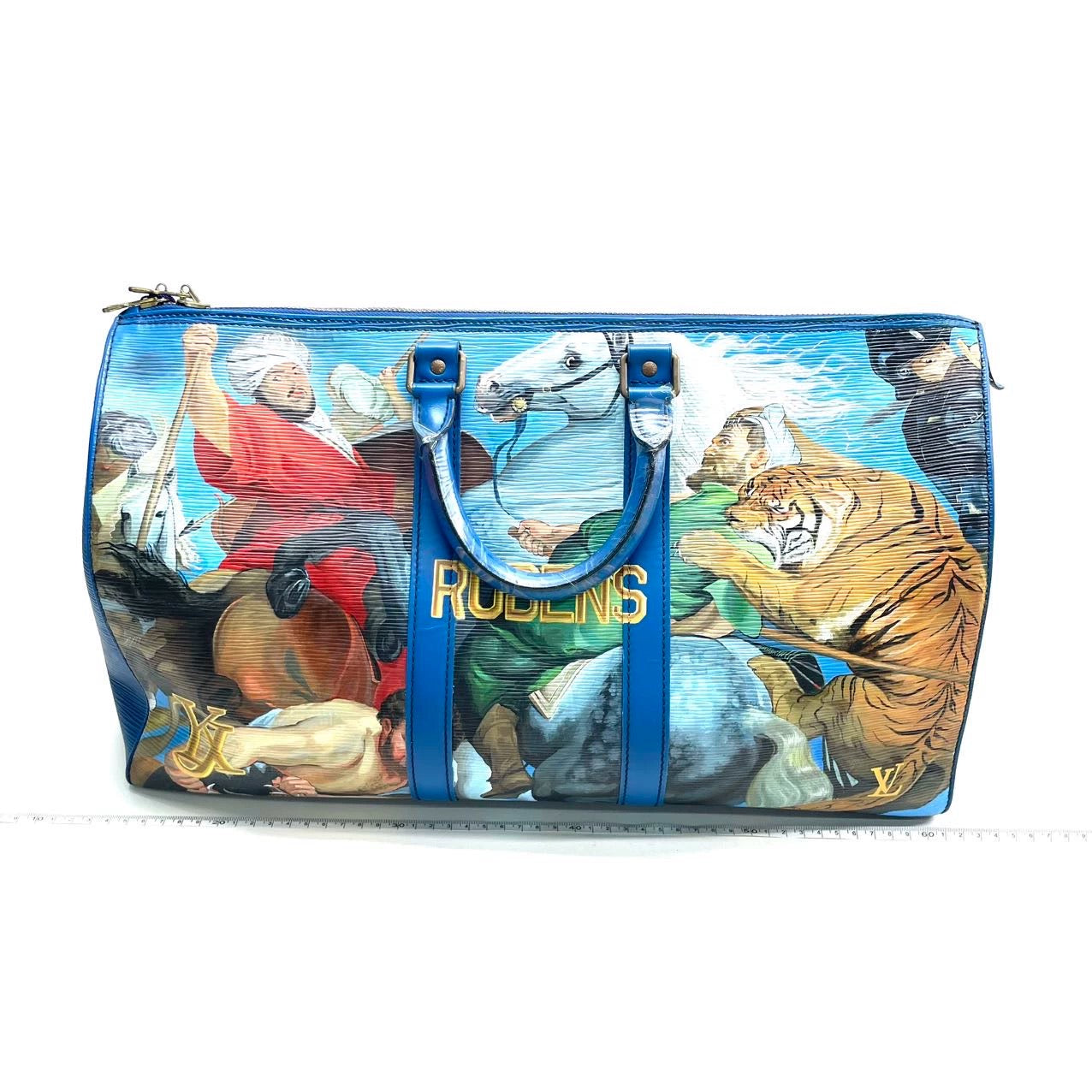 Louis Vuitton x Jeff Koons Keepall Bandouliere Peter Paul Rubens Masters 45 Blue Multicolor Epi Leather