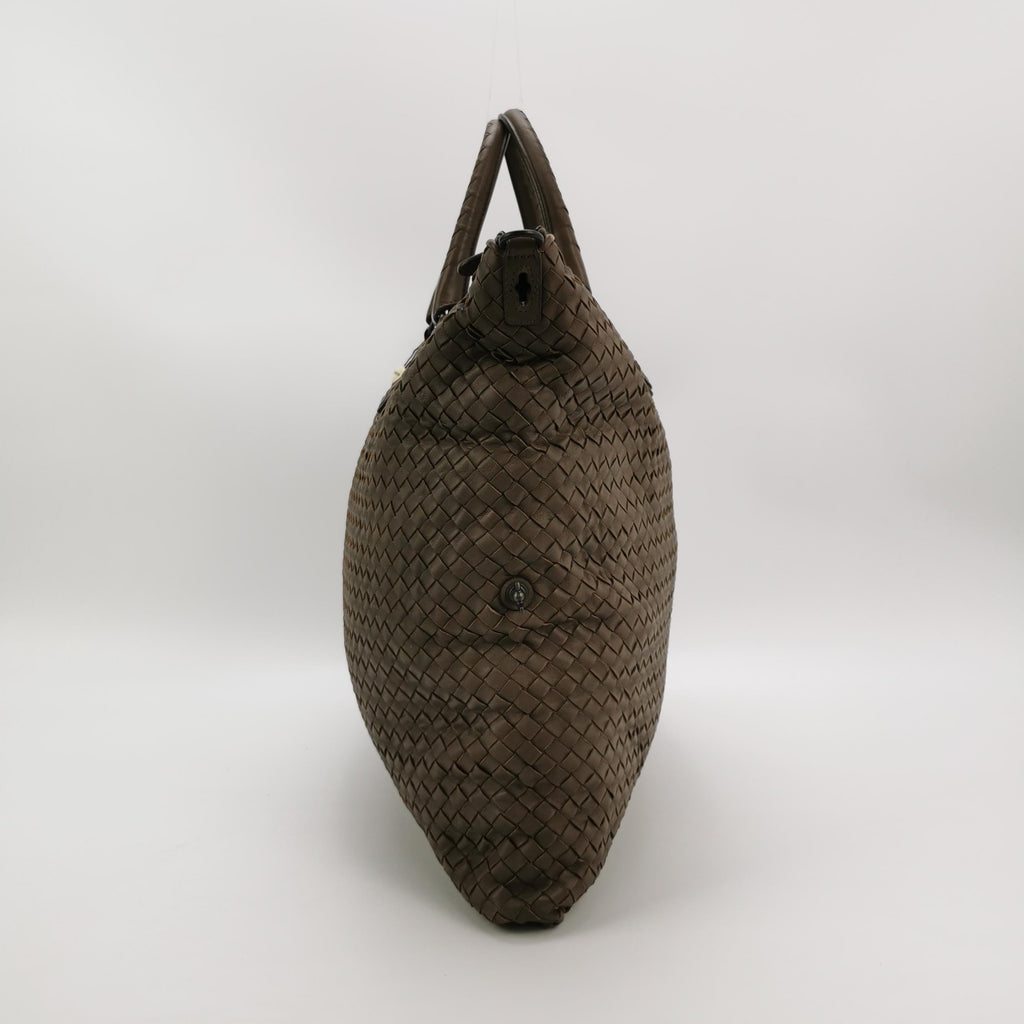 Bottega Veneta Maxi Convertible Tote Dark Chocolate Brown Leather 50cm