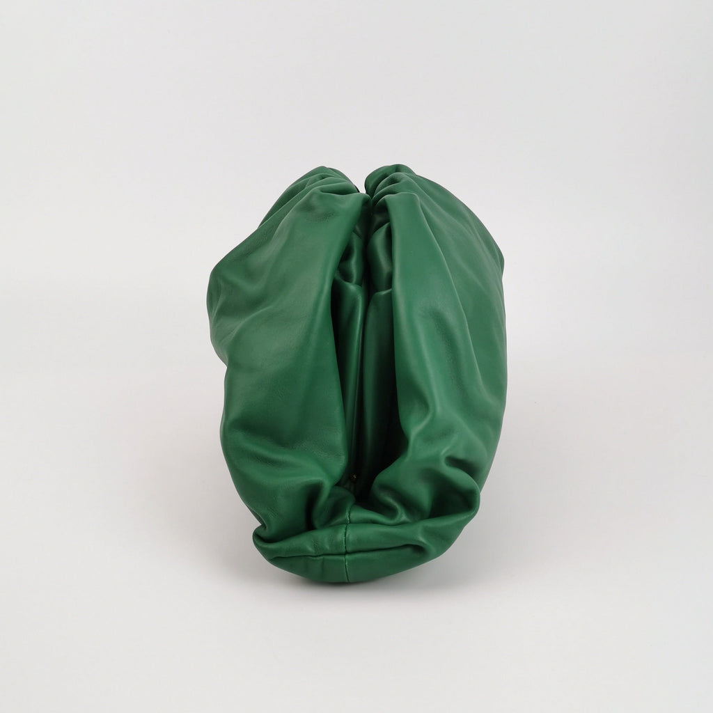 Bottega Veneta Pouch Calfskin Leather Green Large