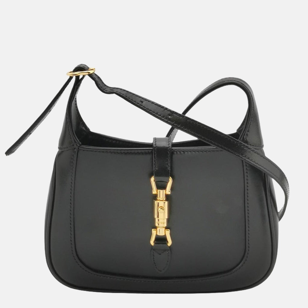 Gucci Jackie 1961 Mini Black Leather Bag with Adjustable Strap