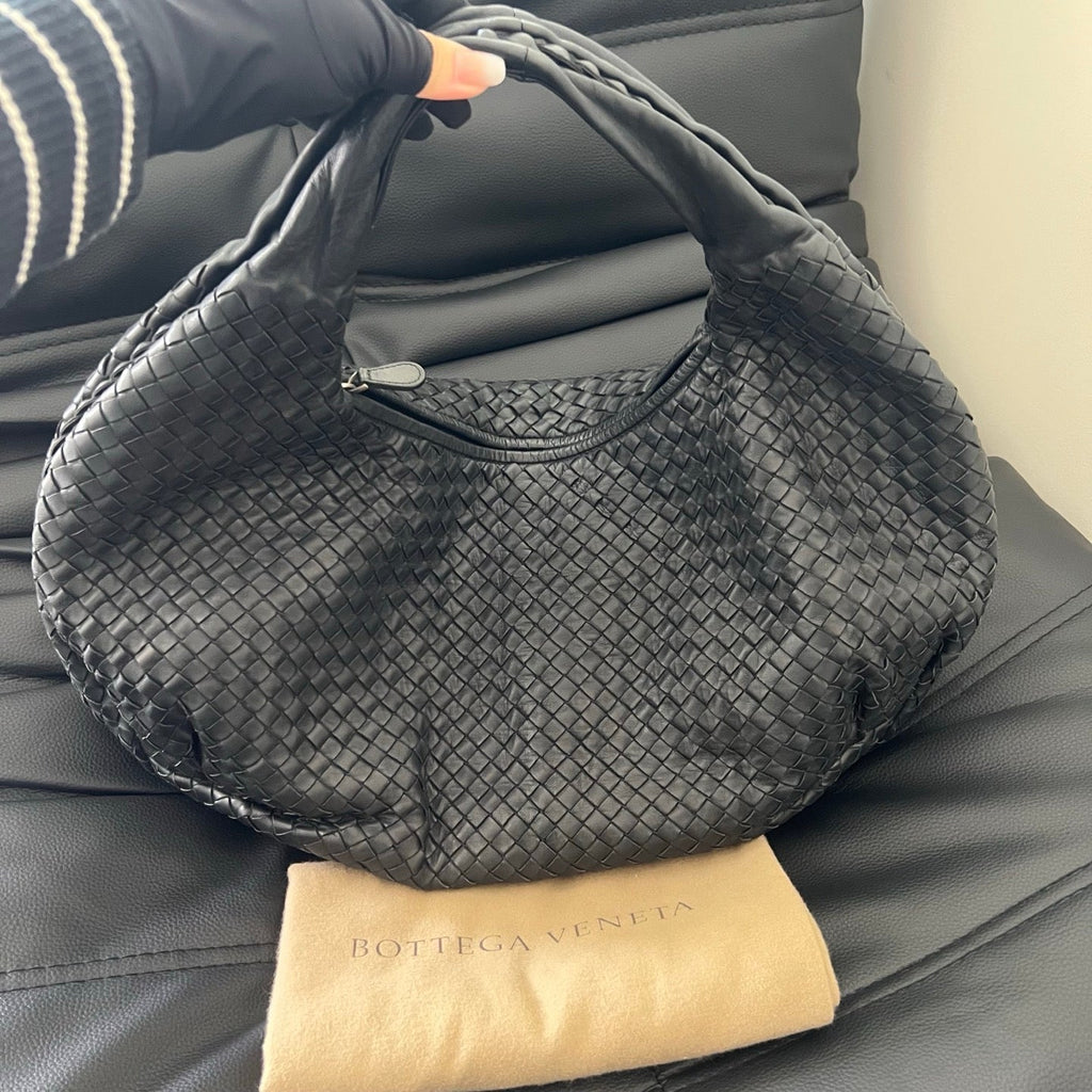 Bottega Veneta Belly Hobo Intrecciato Black Maxi 50cm