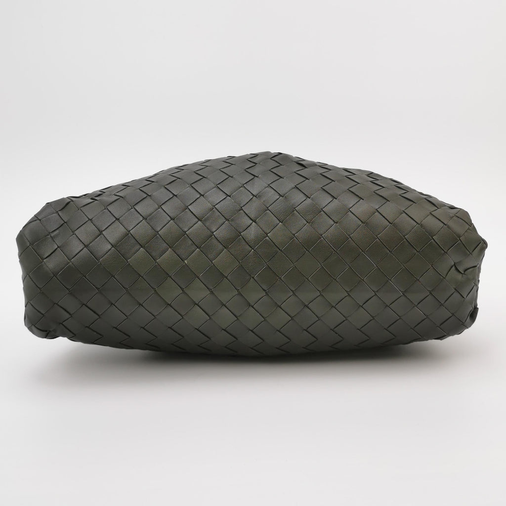 Bottega Veneta Pouch Large Intrecciato Dark Olive Green Calfskin Leather