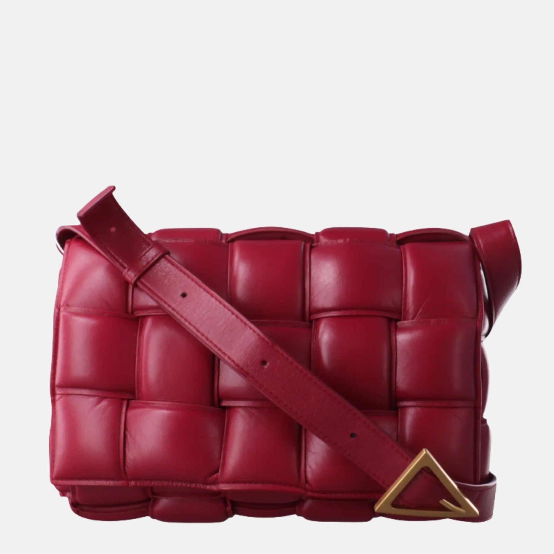 Bottega Veneta Padded Cassette Burgundy Red Leather