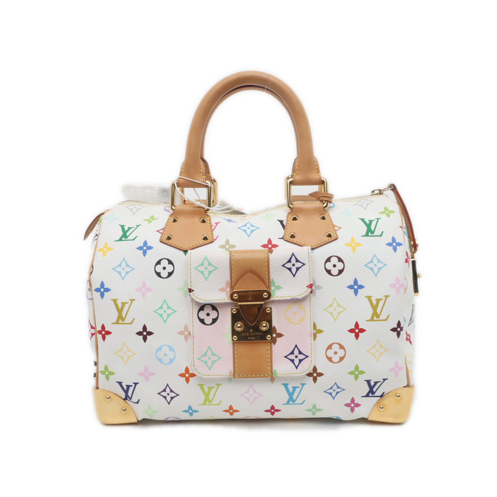 Louis Vuitton x Takashi Murakami Speedy 30 Lock White Multicolor