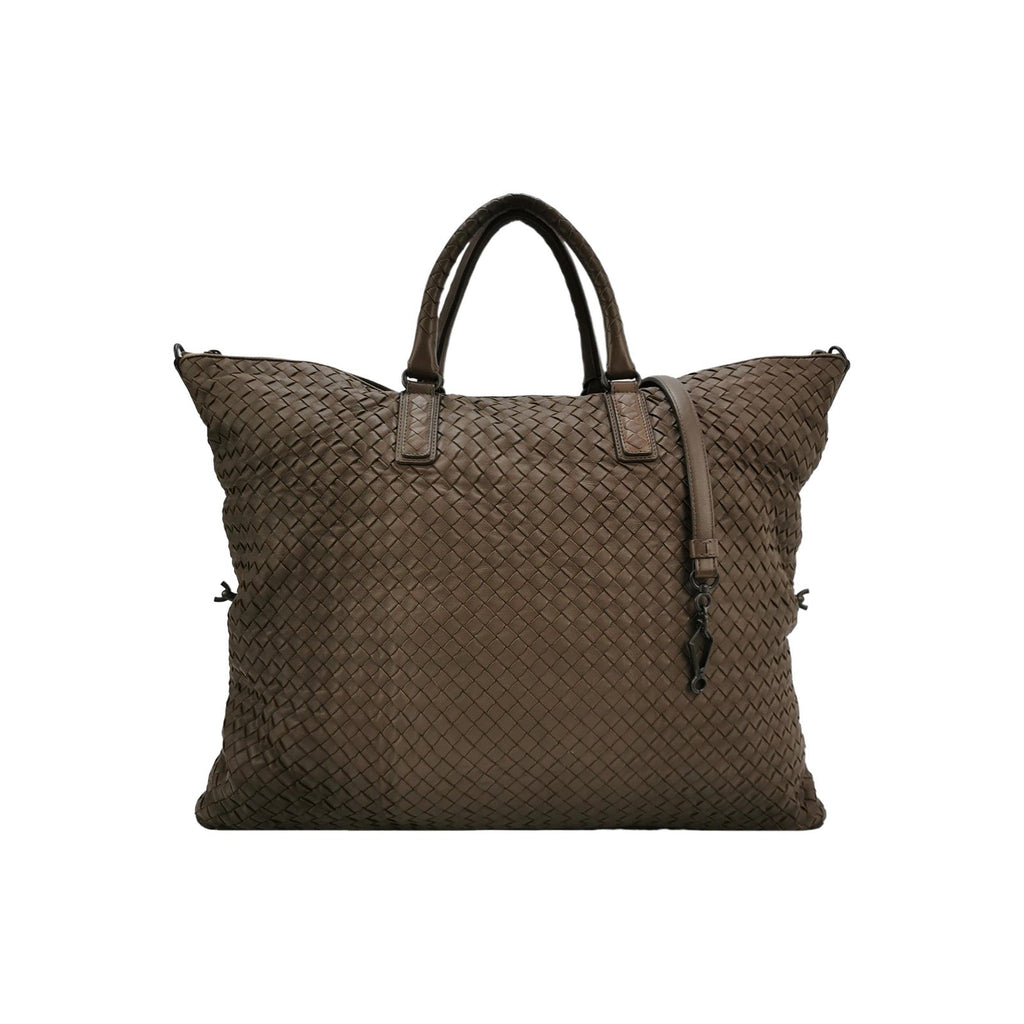 Bottega Veneta Maxi Convertible Tote Dark Chocolate Brown Leather 50cm
