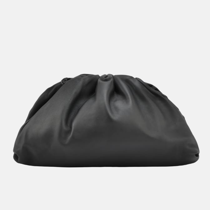 Bottega Veneta Pouch Calfskin Leather Black Large