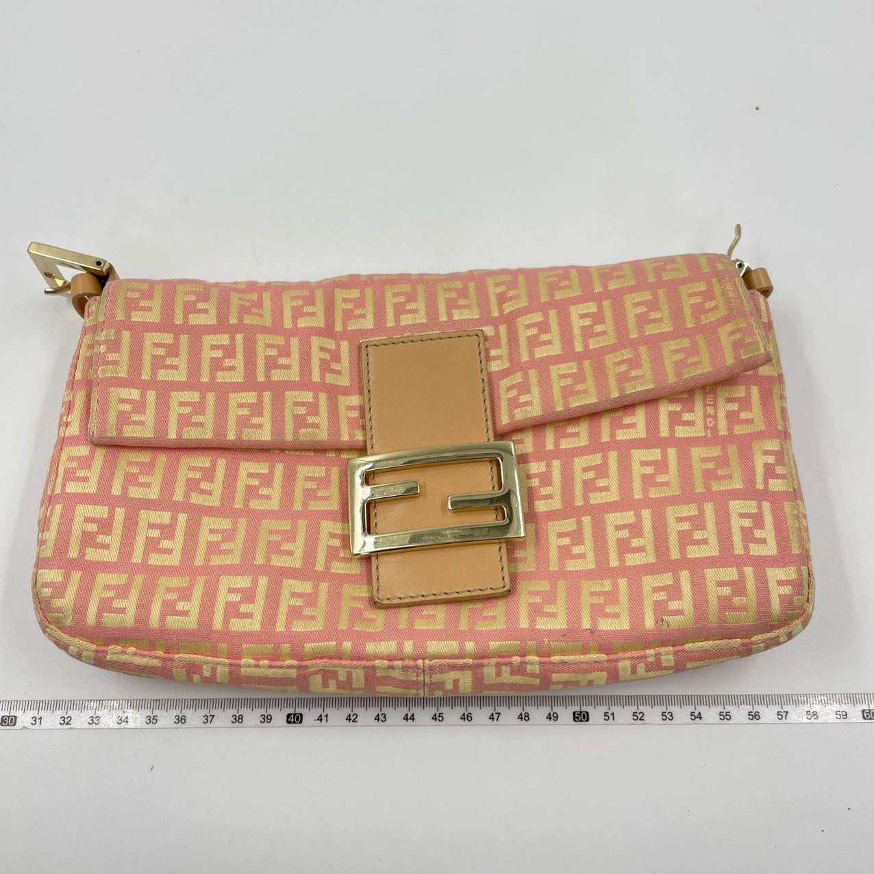 Fendi Baguette Light Pink Zucchino Print Monogram