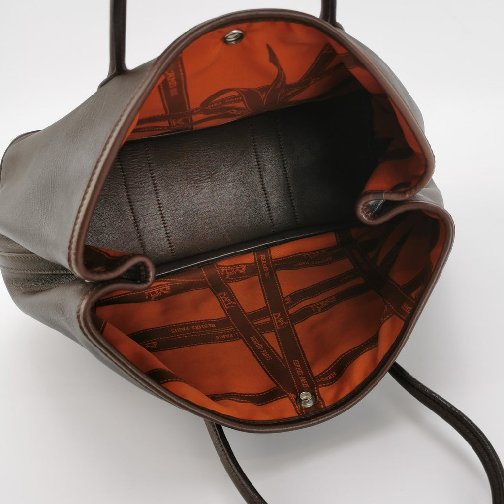 Hermes Garden Party 30 Swift Leather Chocolate Brown 47 Tote