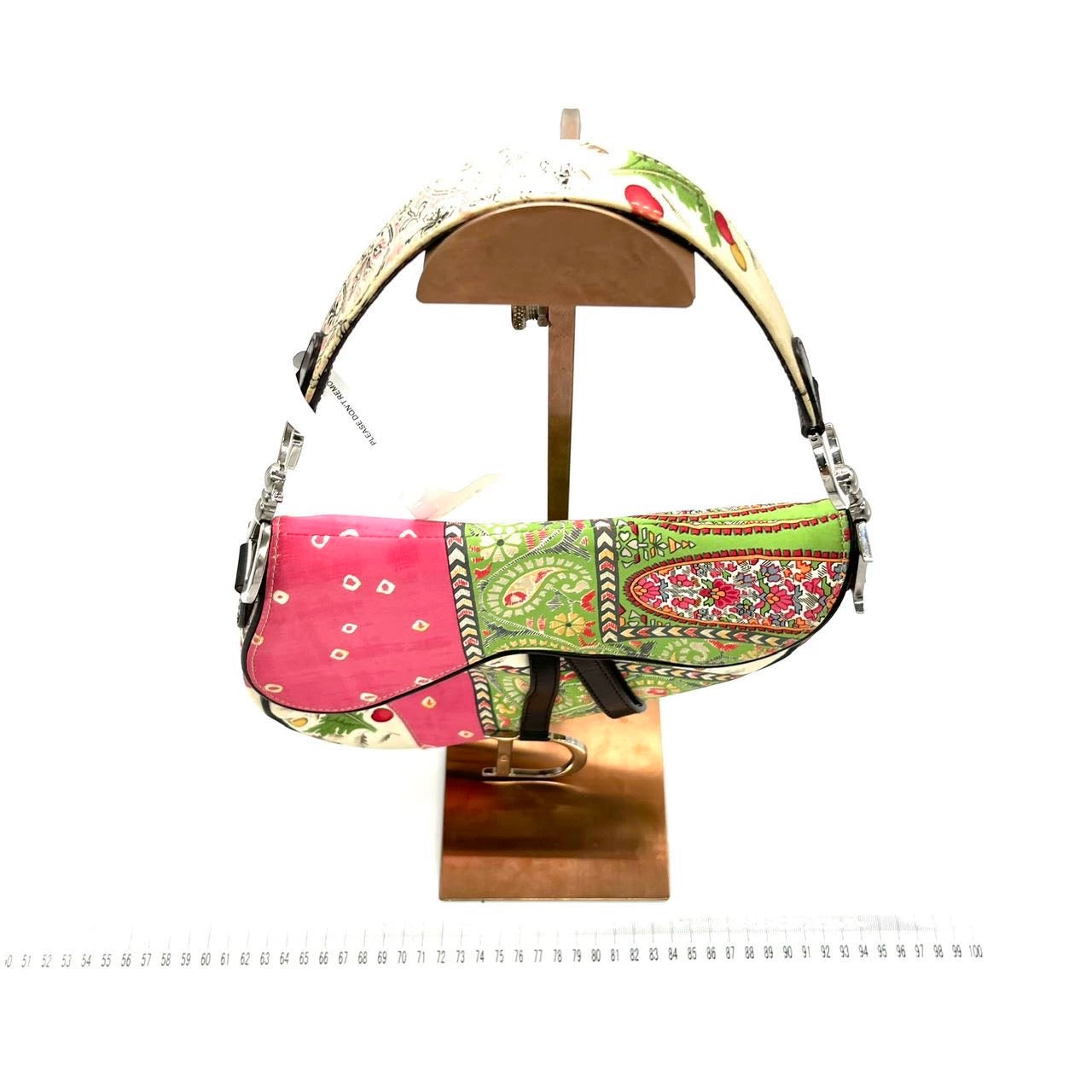 Dior Saddle Medium 2003 Multicolor Silk Handbag RARE
