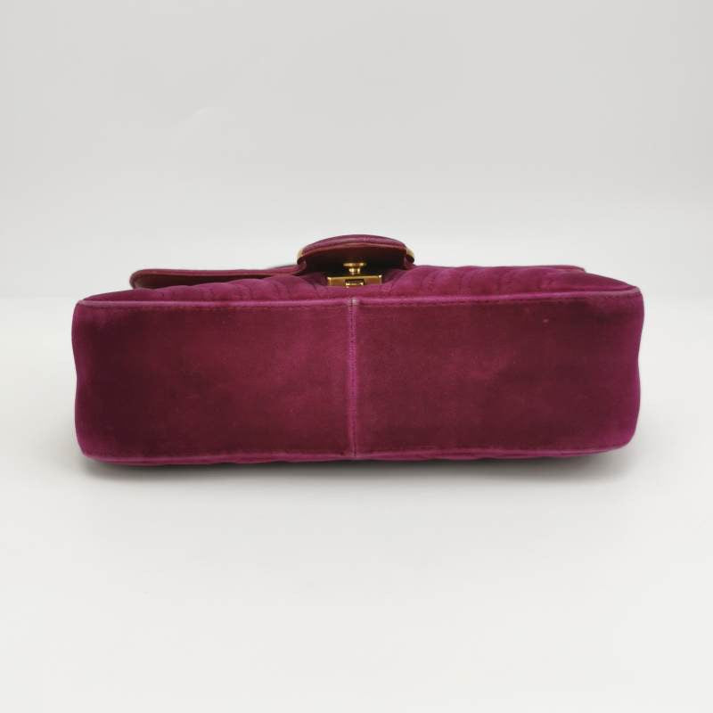 Gucci Marmont Small Flap Pink Velvet Handbag