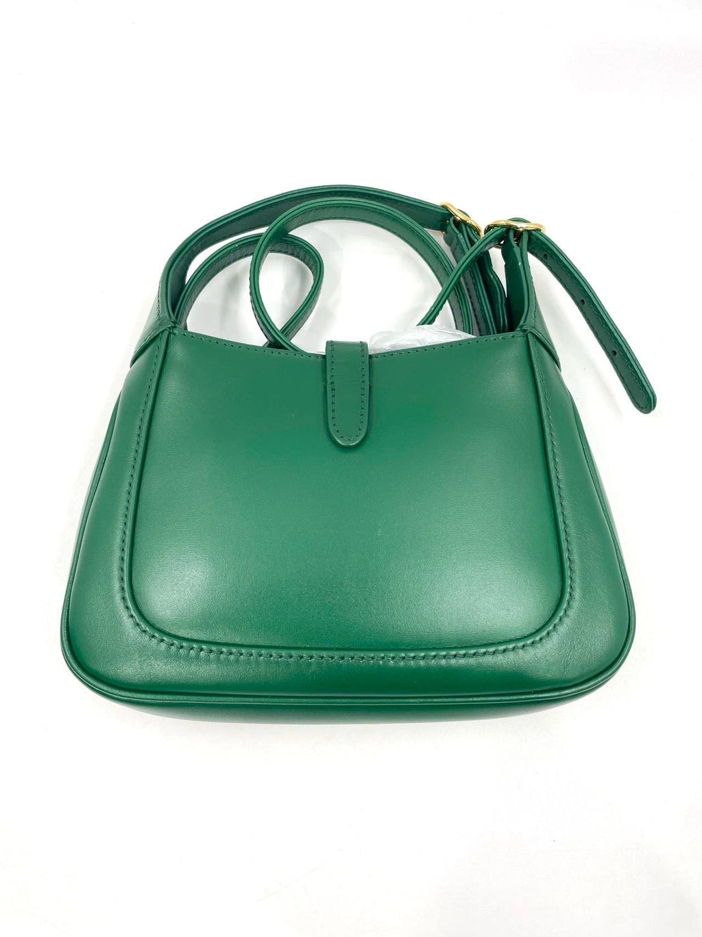 Gucci Jackie 1961 Mini Handbag in Green Leather with Adjustable Strap