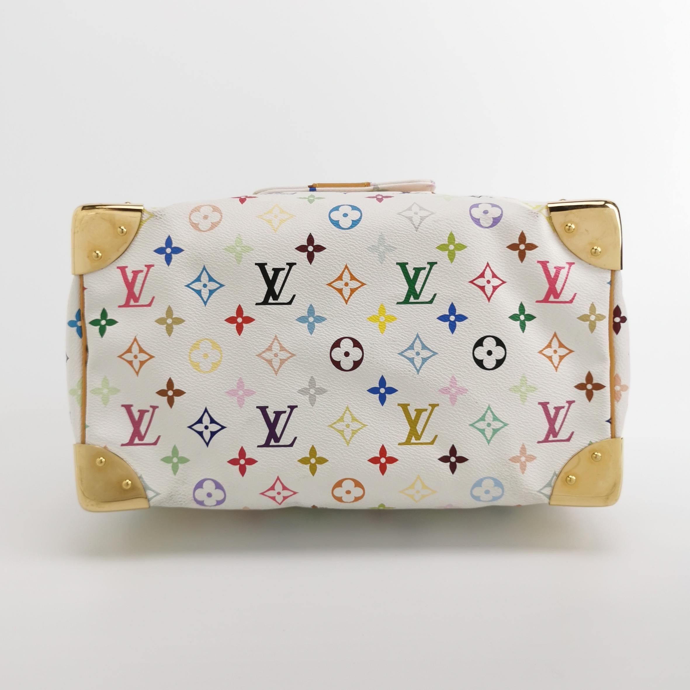 Louis Vuitton x Takashi Murakami Speedy 30 Lock White Multicolor