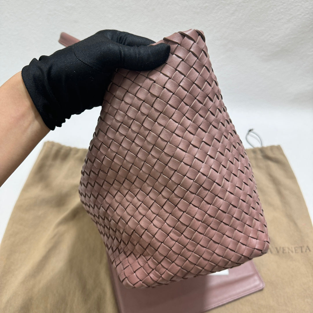Bottega Veneta Cabat Large Intreccio Leather Tote Bag Pink 42cm