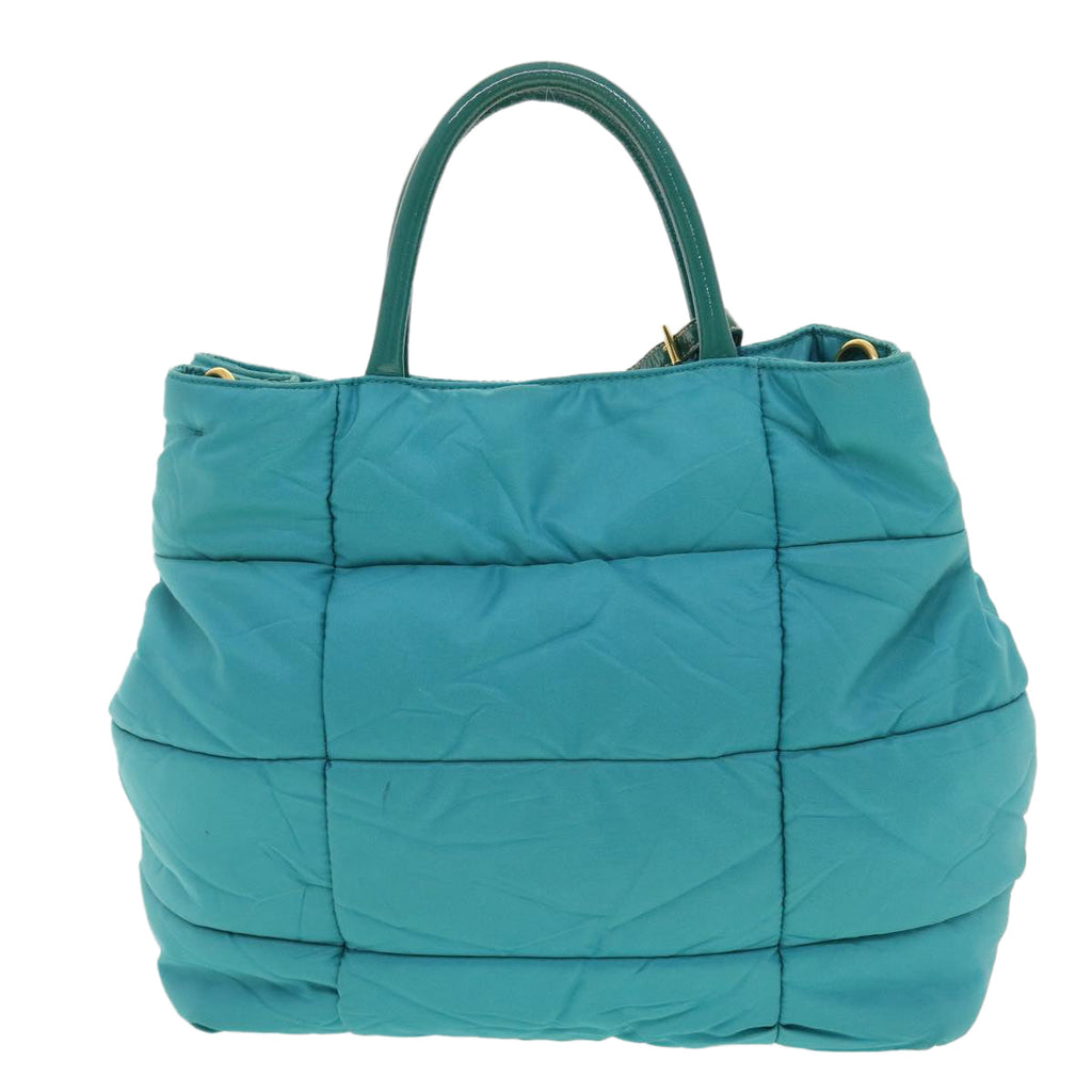 PRADA Quilted Hand Bag Nylon 2way Turquoise Blue 40351