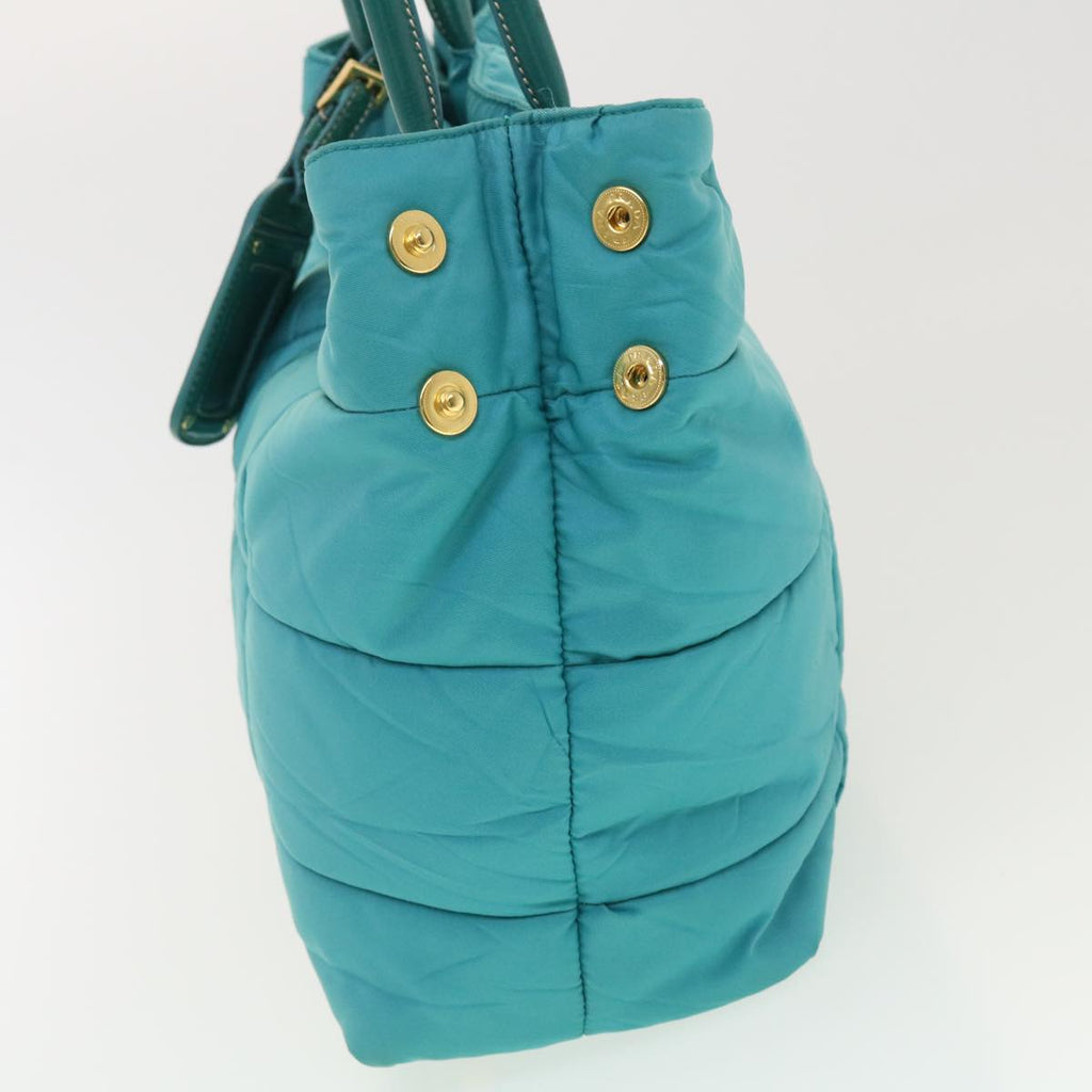 PRADA Quilted Hand Bag Nylon 2way Turquoise Blue 40351